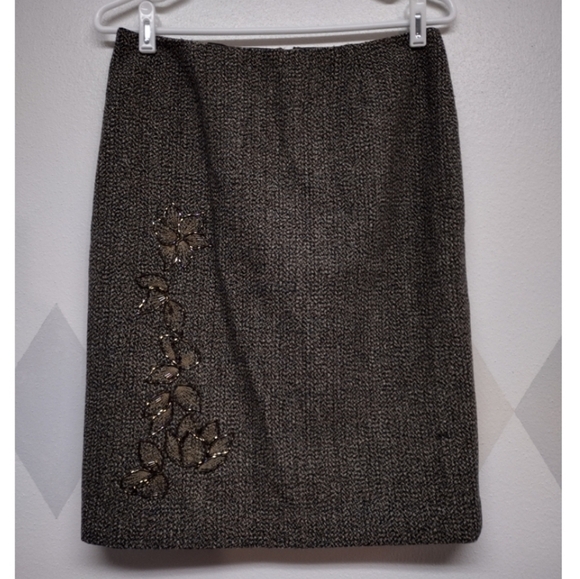 Nine West Dresses & Skirts - Nine West wool blend lined pencil skirt with beading